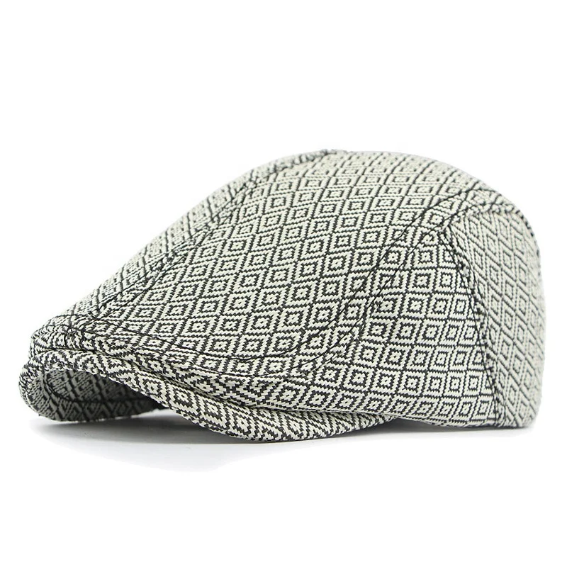 Wholesale Stylish British Vintage Woven Paper Straw  Flat Top Ivy Hat for Women Men Outdoor Sun Shade