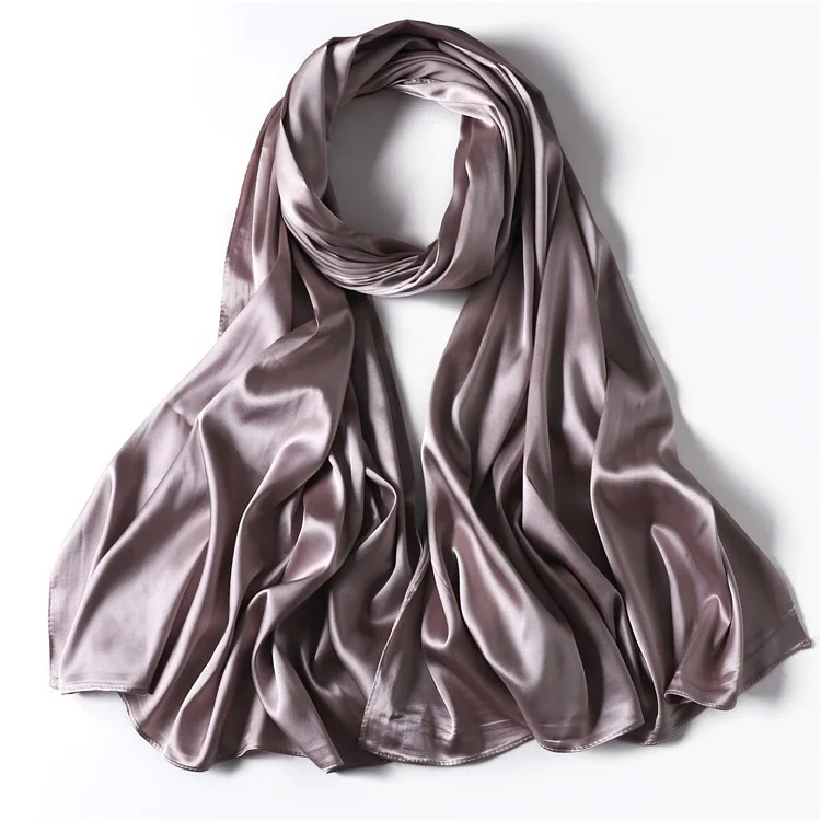 Luxury Smooth Super Soft Elegant Women Scarf Satin Fashion Islam Muslim Ladies Plain Silk Like Shawls And  Scarves Hijab Scarf