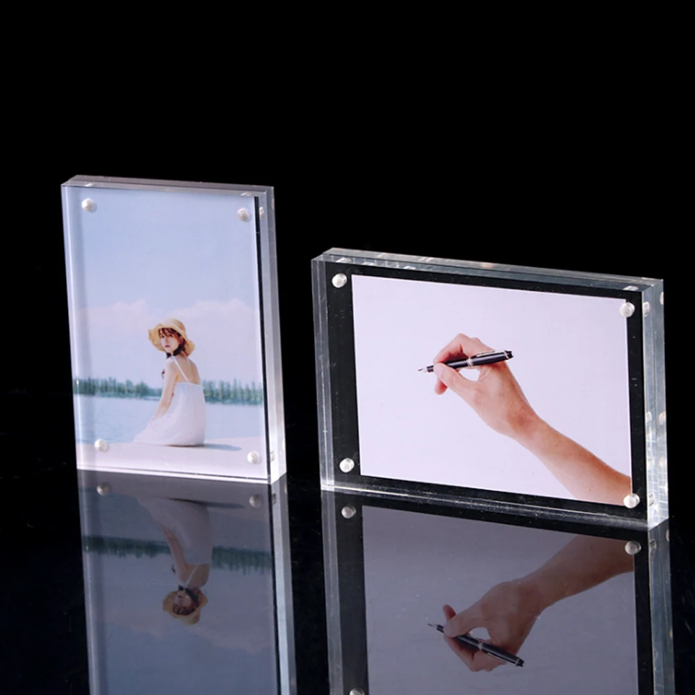 Прозрачная акриловая магнитная рамка размером 4x6 дюймов для фотодисплея