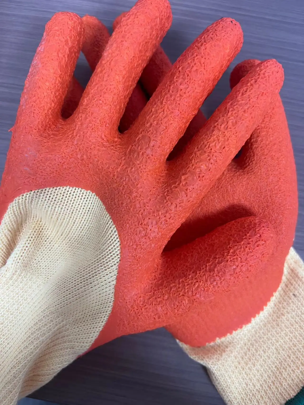 Latex Half coated General Work Gloves Workshop Gloves Winter Construction Wrinkle Coated Gloves