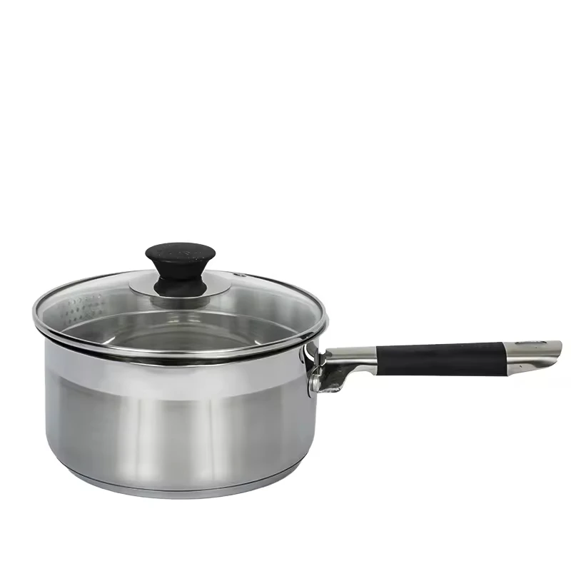 Chinese Hot Pot Stainless Steel Casserole Impact Bonded 3ply Base Saucepan with Lid