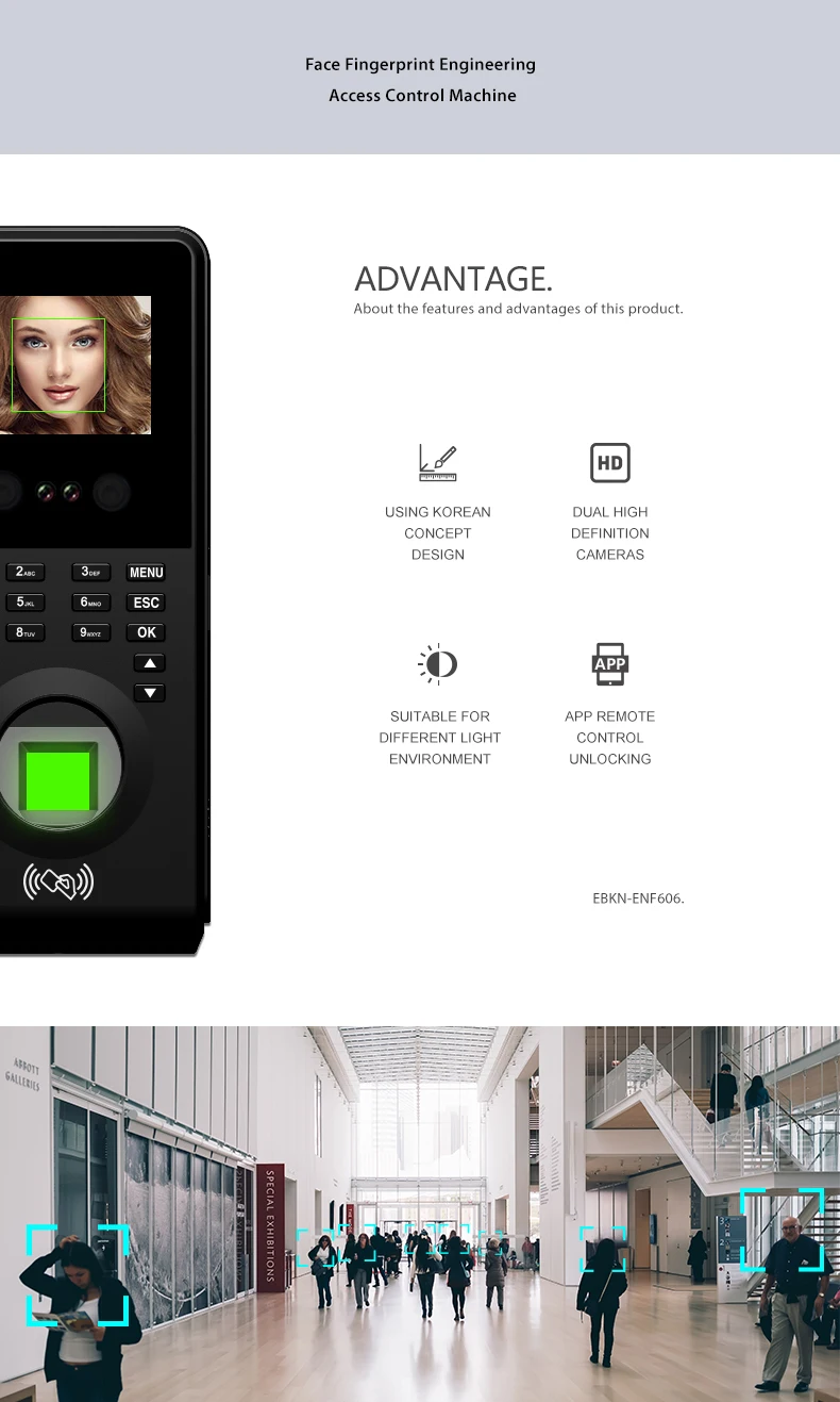 Wiegand RFID Security Door Face Recognition Fingerprint Acces Control System Punch Card Keypad Attendance Machine