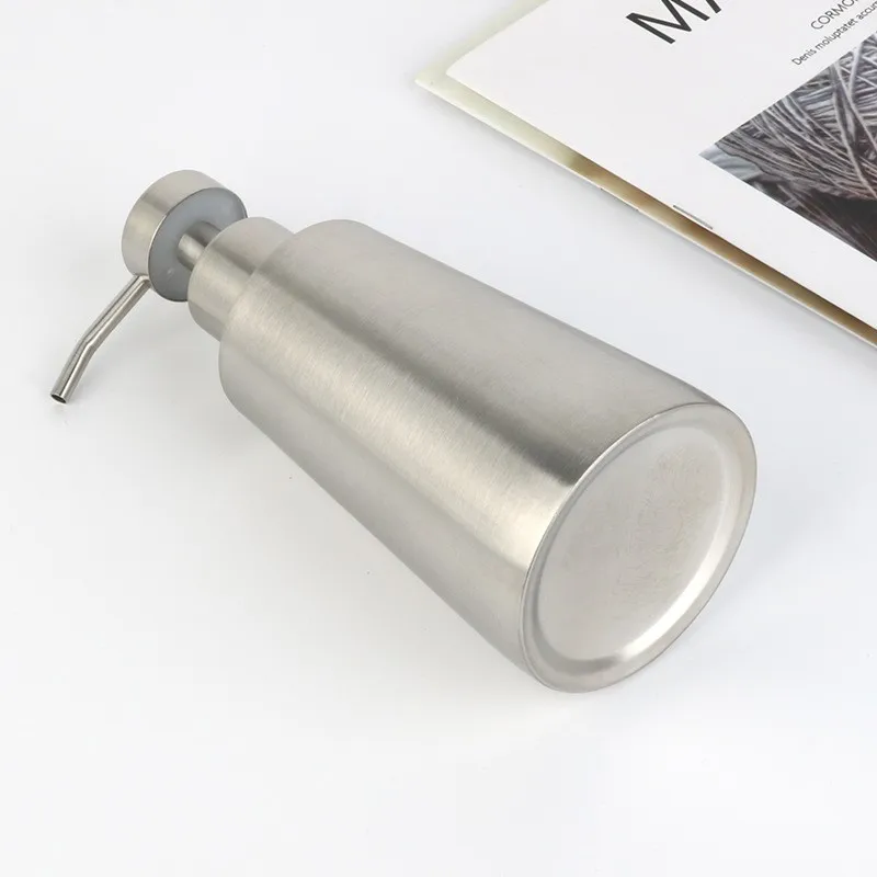 Unique Shape Stainless Steel Foam Pump Bottle,Refillable Foaming Soap Dispensers for Bathroom & Kitchen