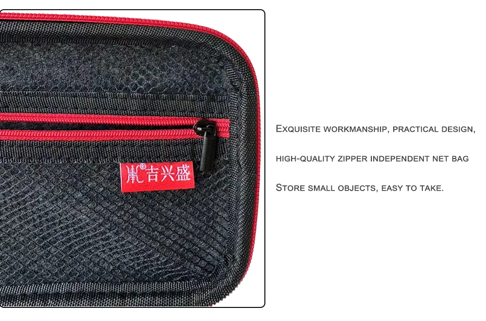 Red zipper large capacity stationery storage hard shell EVA zipper pencil case bag for school