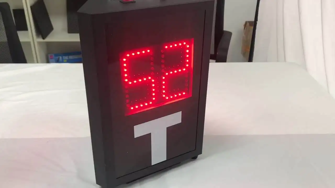 Table Tennis Game Electronic Countdown Timer, Time-out Device Scoreboard 3 Sides, Pedometer 60s