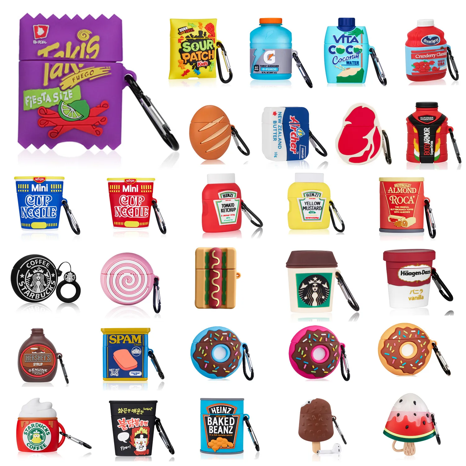 Gemfits Candy Food For Airpods 1/2 Case,Designer ReesesTakis Airpod Case,3D Funny Wholesale Airpod Cases