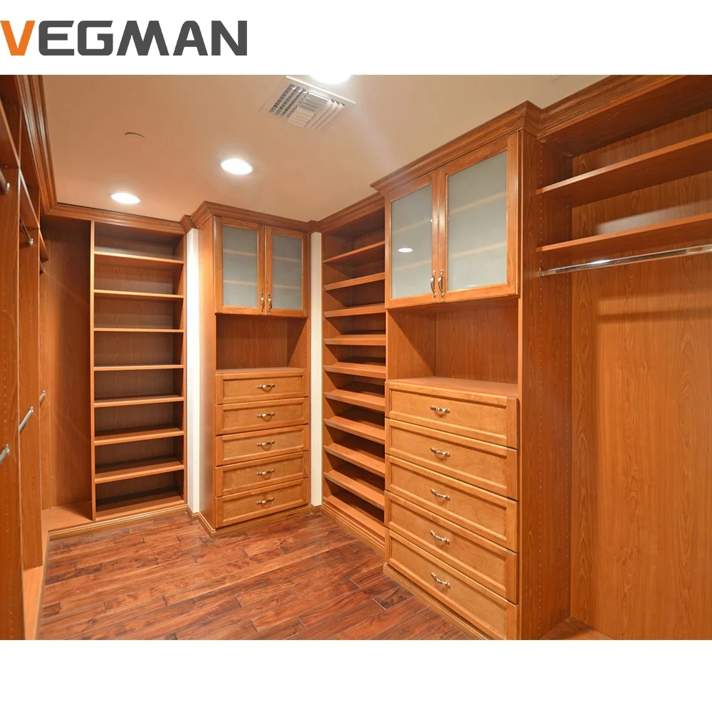 Solid Wood Luxury Open Wardrobe Home Bedroom Modern Simple Clothes Custom Cabinet