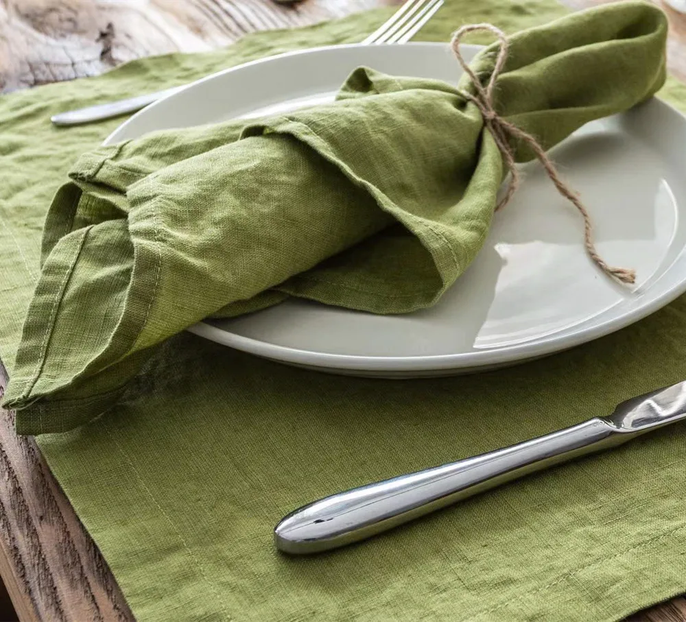 Natural Linen Napkin Rustic wedding table Decoration Linen Viscose Napkin