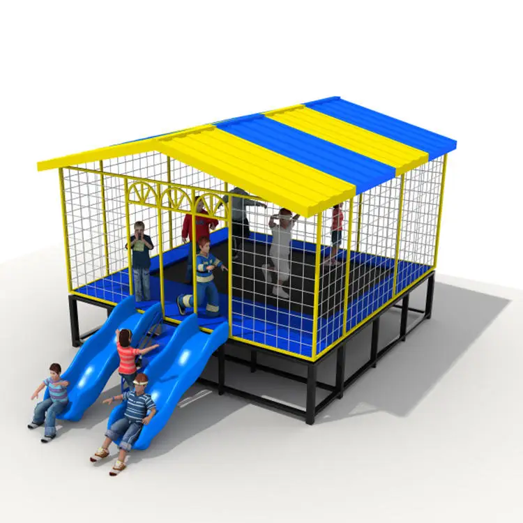 Kids indoor and outdoor trampoline bed with roof