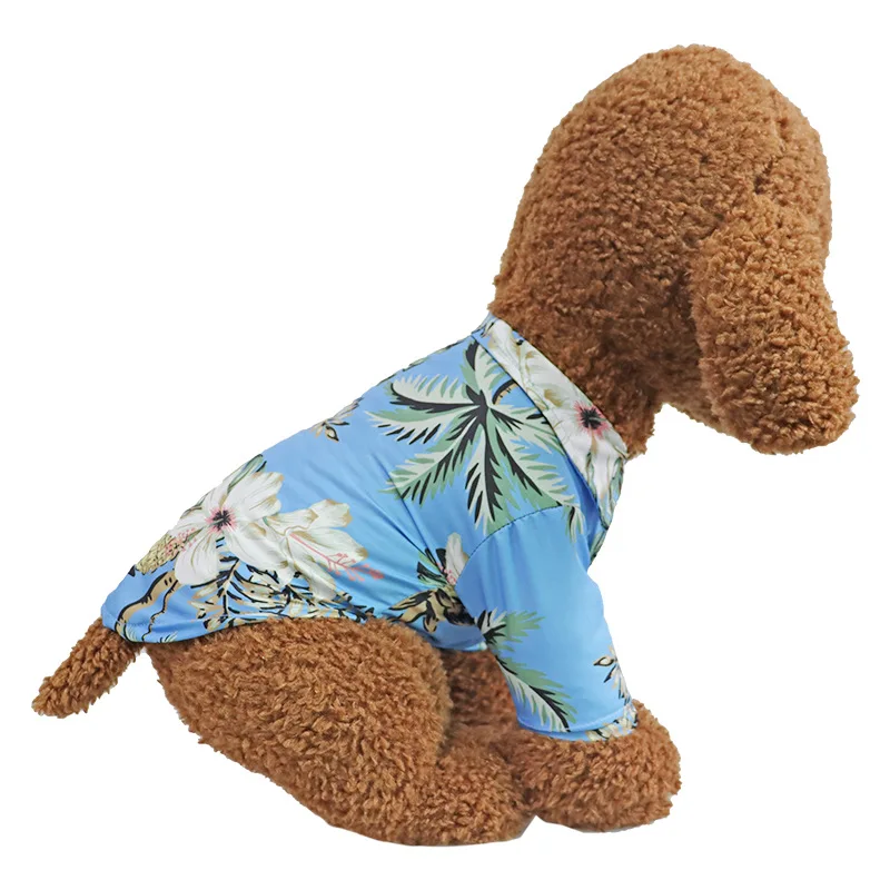 Wholesale Breathable Hawaii Floral Beach T-shirt Luxury Dog Clothes Summer Cool Shirt Pet Apparel