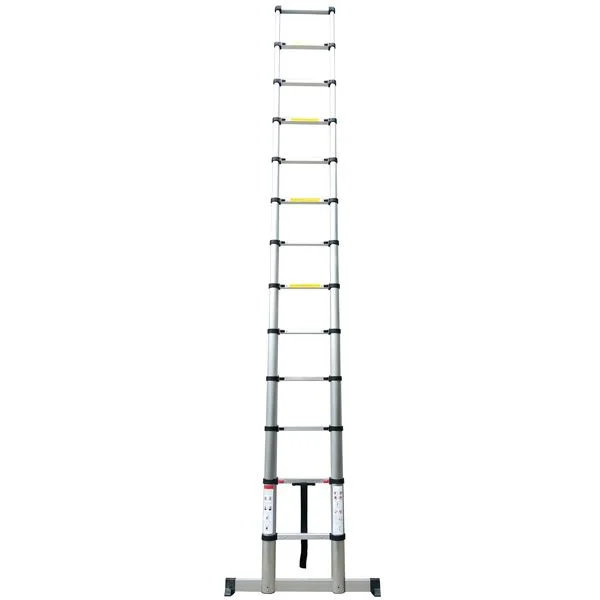 12.5ft 3.8m Soft Close Single Telescopic Extension Ladder EN131 Standard One-time Folding Ladder Air System Stabilizer Bar