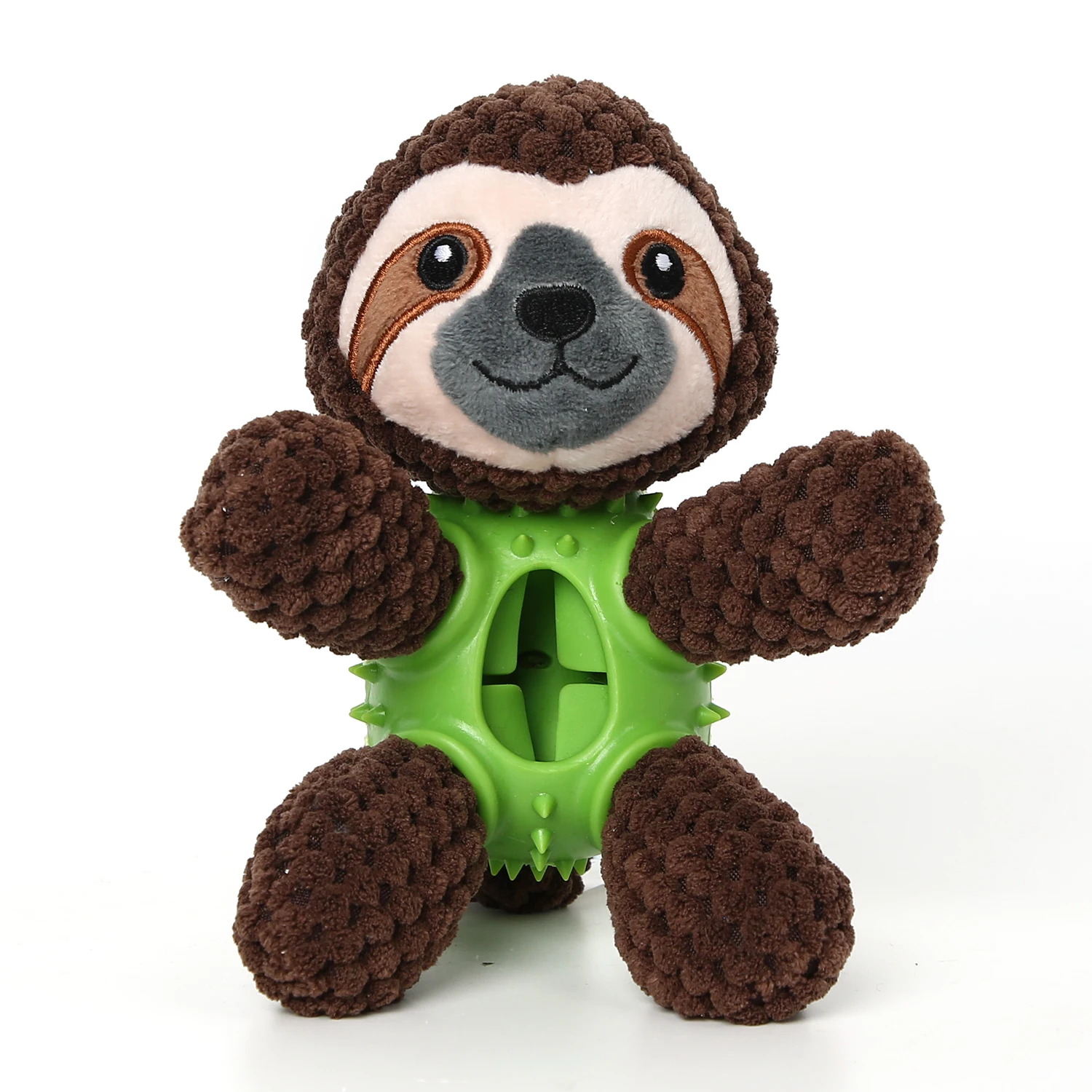 Factory Directly Sell Stuffed Sloth shape Toy Chewers Plush rubber Toys For Dogs, treat dispenser chew toy
