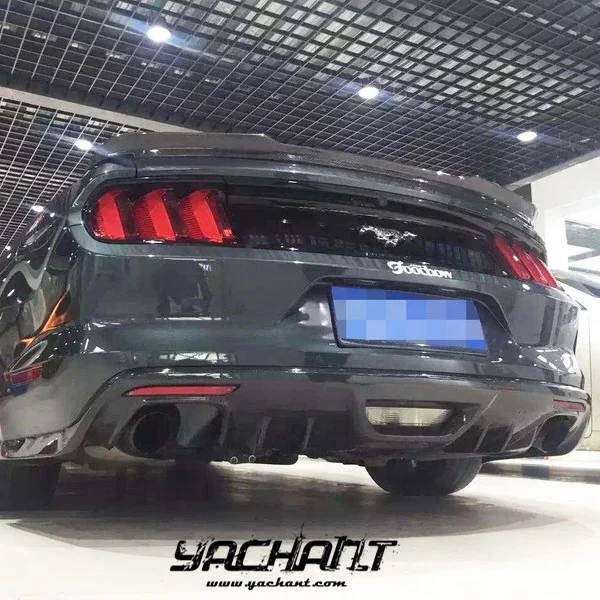 Trade Assurance Carbon Fiber Rear Diffuser Fit For 2015 to 2017 Ford Mustang RRoush Style Rear Bumper Diffuser Bodykit