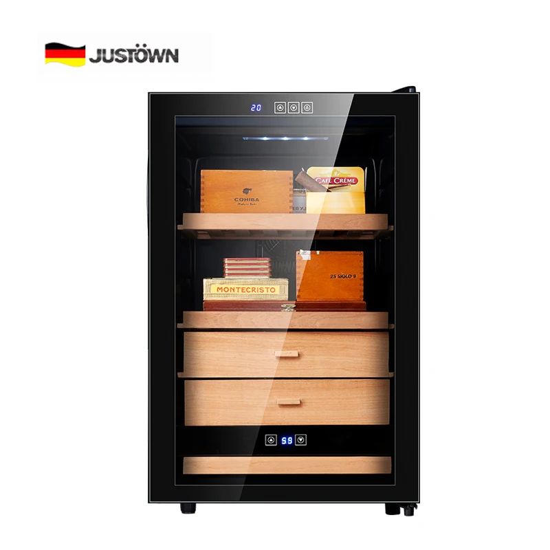 65 профессиональный шкаф, электрический охладитель высокого качества бесплатно с испанскими кедровыми ящиками, охлаждающий хьюмидор для сигар
