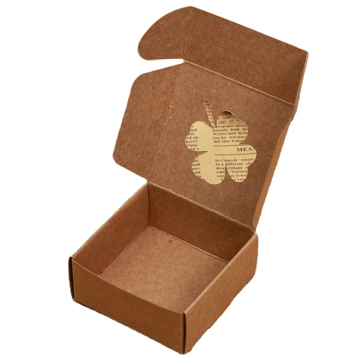 OEM biodegradable kraft paper boxes for handmade soaps bar with window Recycle paper soap packaging box