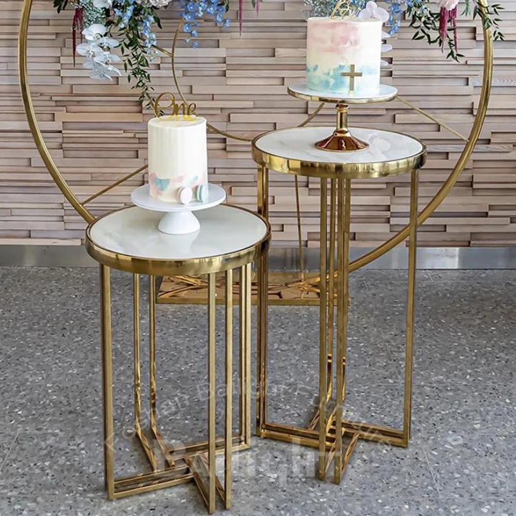 Bailight Wedding plinth stand stainless steel base square wedding cake table