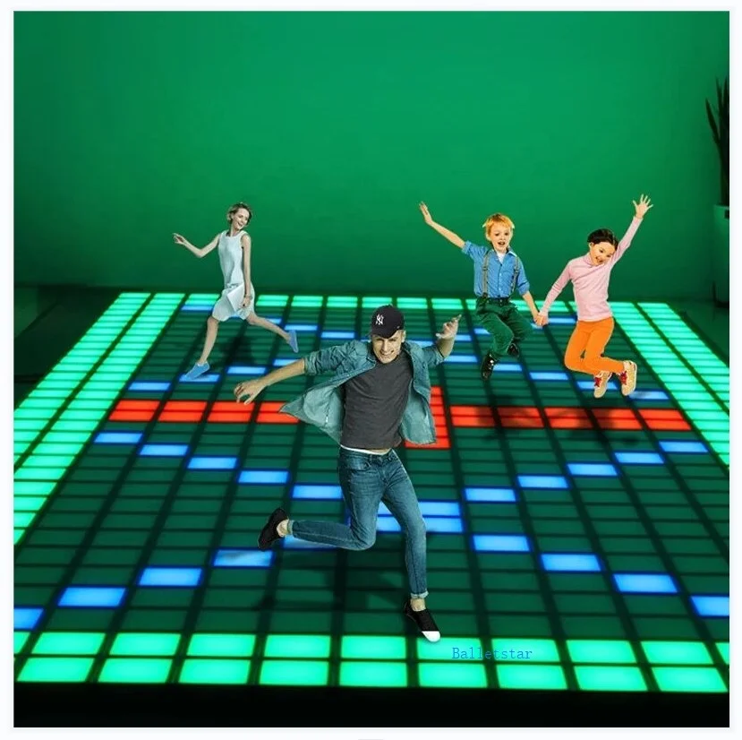 TOP Game wedding party stage dj lighting pixel floors Dj disco portable panel tile toughened glass light up 3d led dance floor