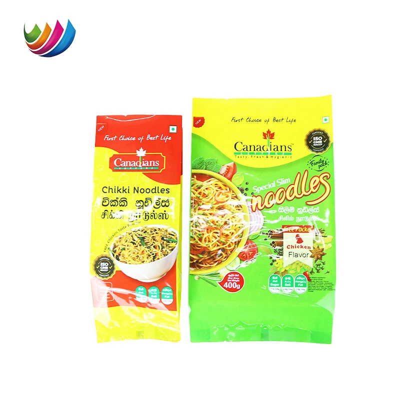 Food Grade Custom Printed Heat Sealing Side Gusset Bag Spaghetti Pasta Packing Pouch Instant Noodle Packaging Plastic Bag