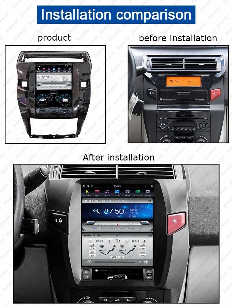 AOONAV Android 6.0 Car GPS Navigation  For Citroen C4 C-Quatre Triumph 2004-2012 Car DVD Player GPS Navigation Radio Screen