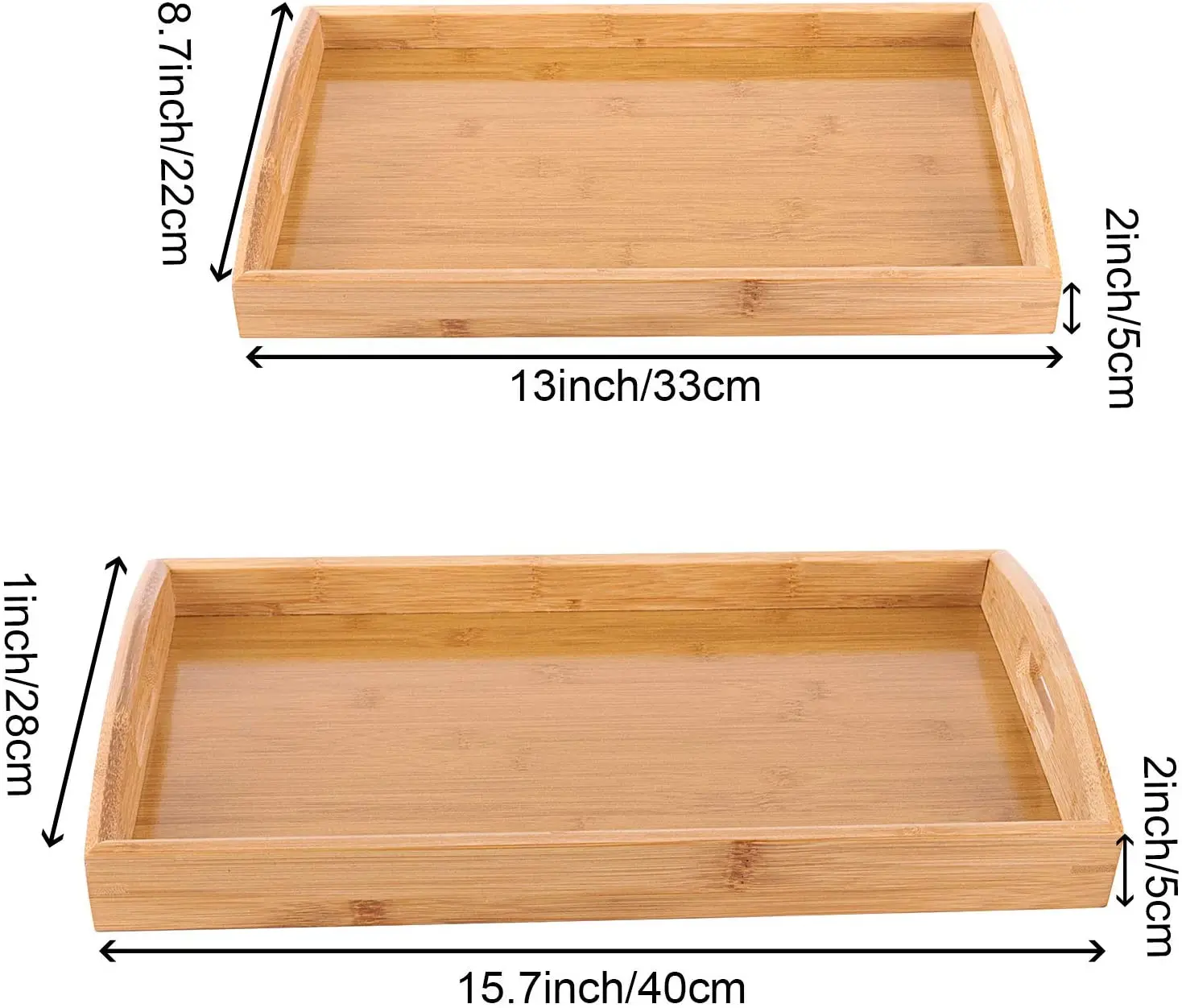 Экологичный прямоугольный кухонный органайзер для сервировки еды, поднос из натурального бамбука