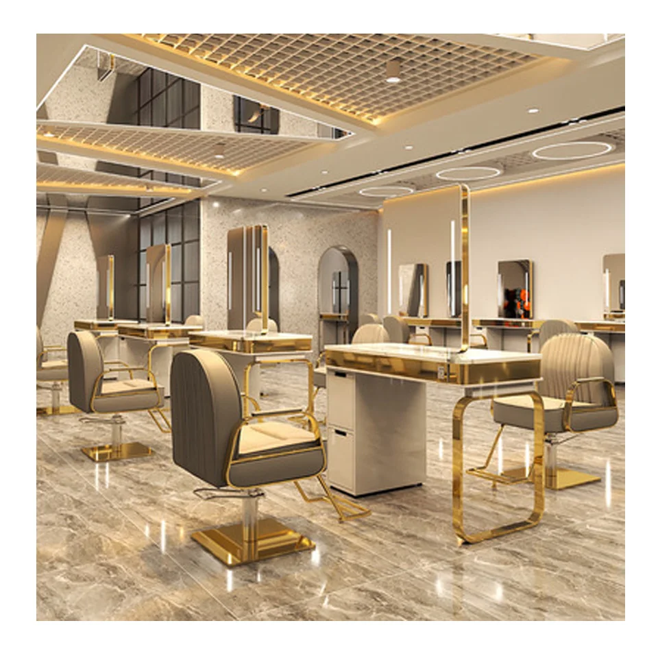 Warranty Hot Sale Classic Led Hairdressing Mirror Station Commercial Styling Station With Stainless Steel Base