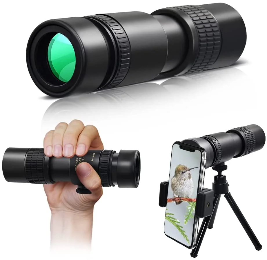Phone Monocular Telescope  4K 10-300X40mm Super Telephoto Zoom Monocular Telescope Waterproof Night Vision