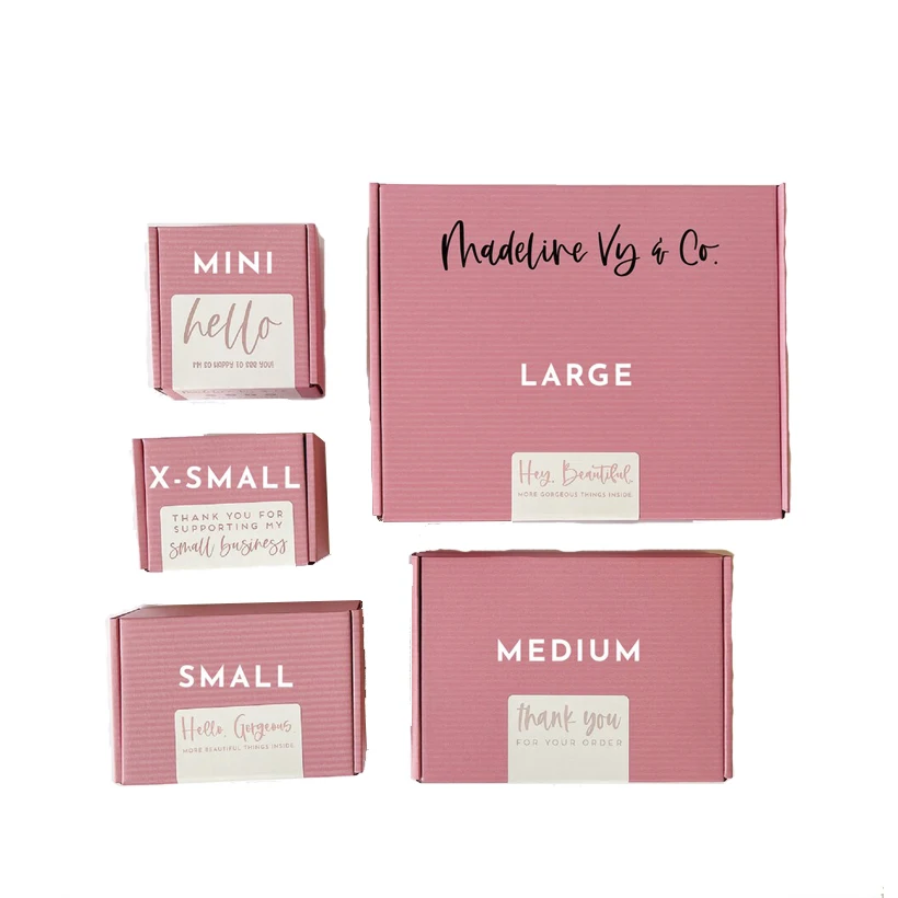 Free Sample Shipping Products A5 Box Uv Printing Pr Gift Pink Color Mailer Cardboard Packaging Boxes for Small Business Supplier