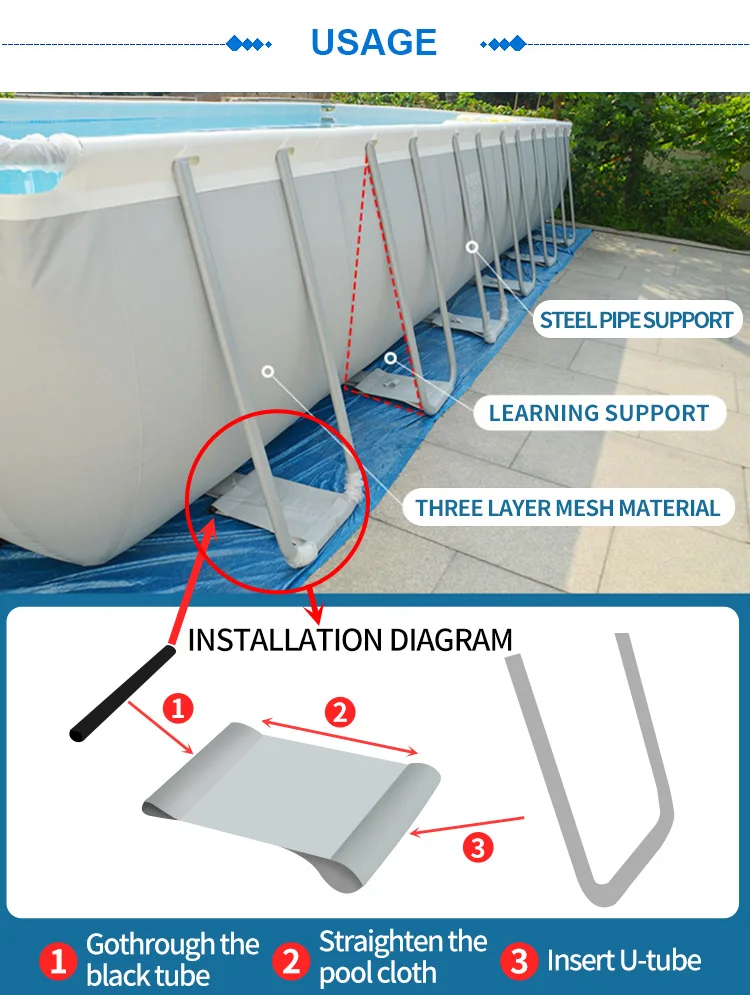 Intex 26788, наземные плавательные бассейны, призматическая рамка, прямоугольный наземный бассейн