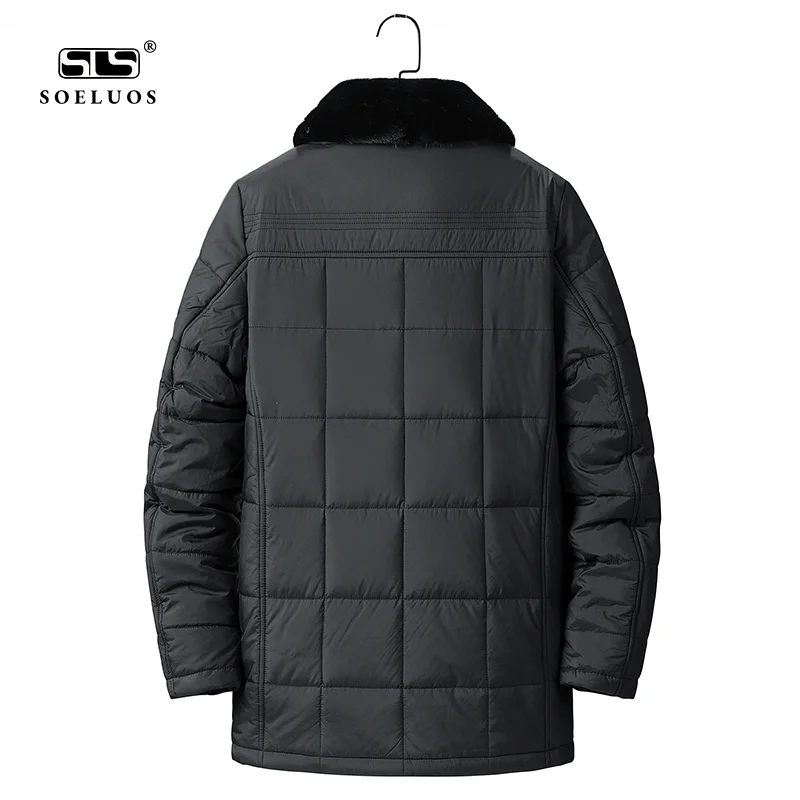 Hot Selling EU Size Long Quilted Padding Puffer Wind Breaker Jacket Winter Overcoat With Fur Collar