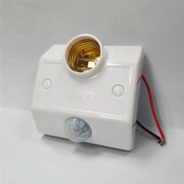 E27 PIR human motion sensor lamp holder with switch movement sensor bulb holder with adjustable