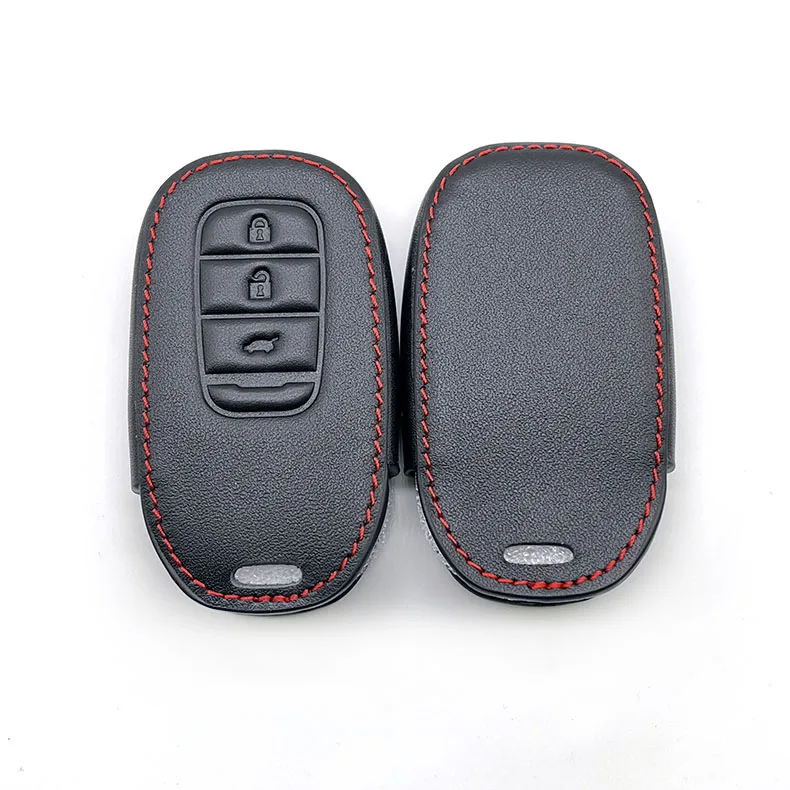 Leather Car Key Cover Remote Fob Shell Case Auto Accessory For Honda CR-V CRV Civic Accord Pilot HR-V Pilot Sport 2022 2023 2024