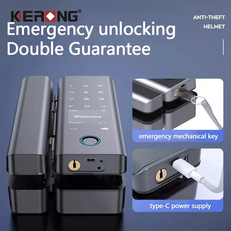 Intelligent Electronic Security Digital Door Lock Fingerprint Smart Locks For Glass Door