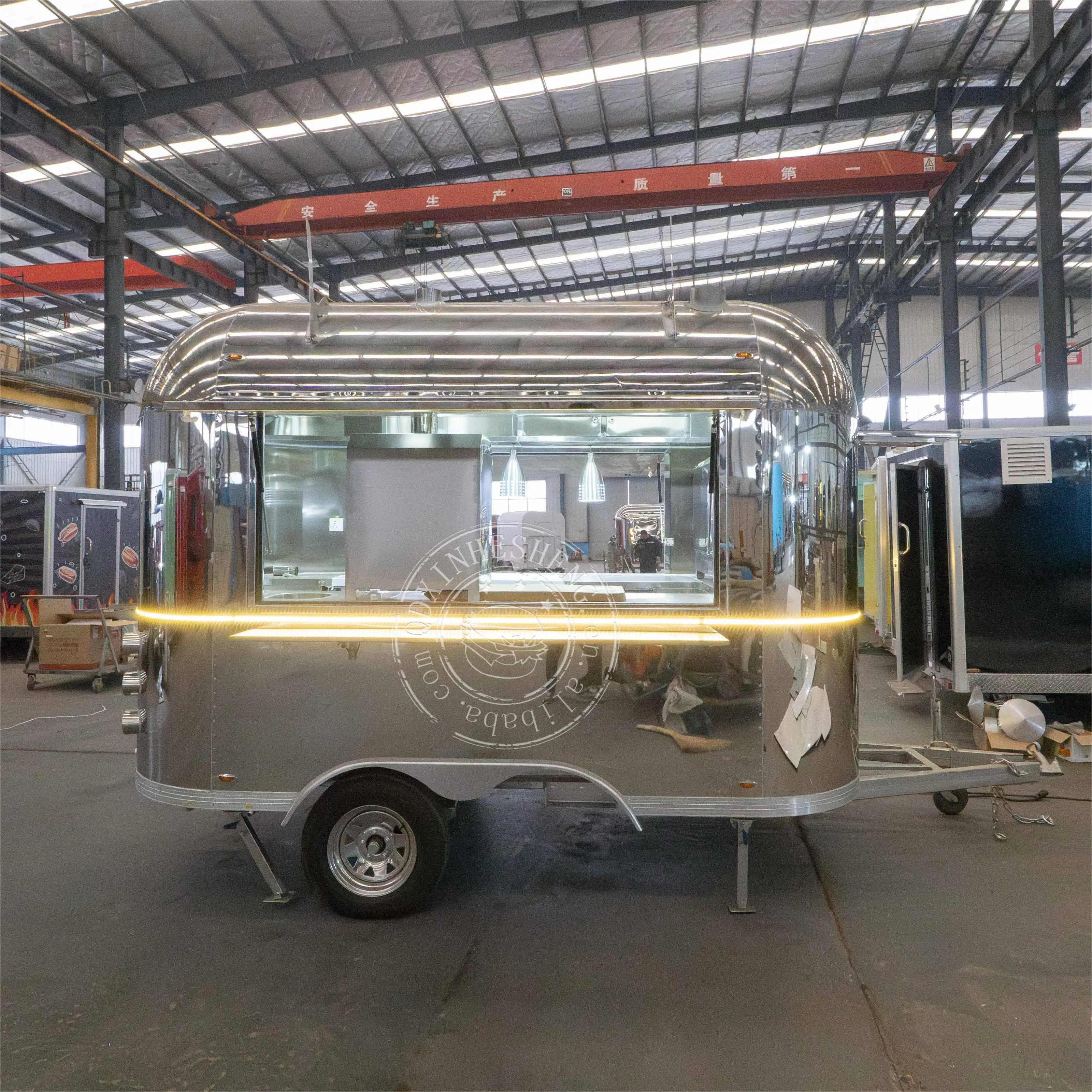 stainless steel  beer trailer fully equipped with working bench