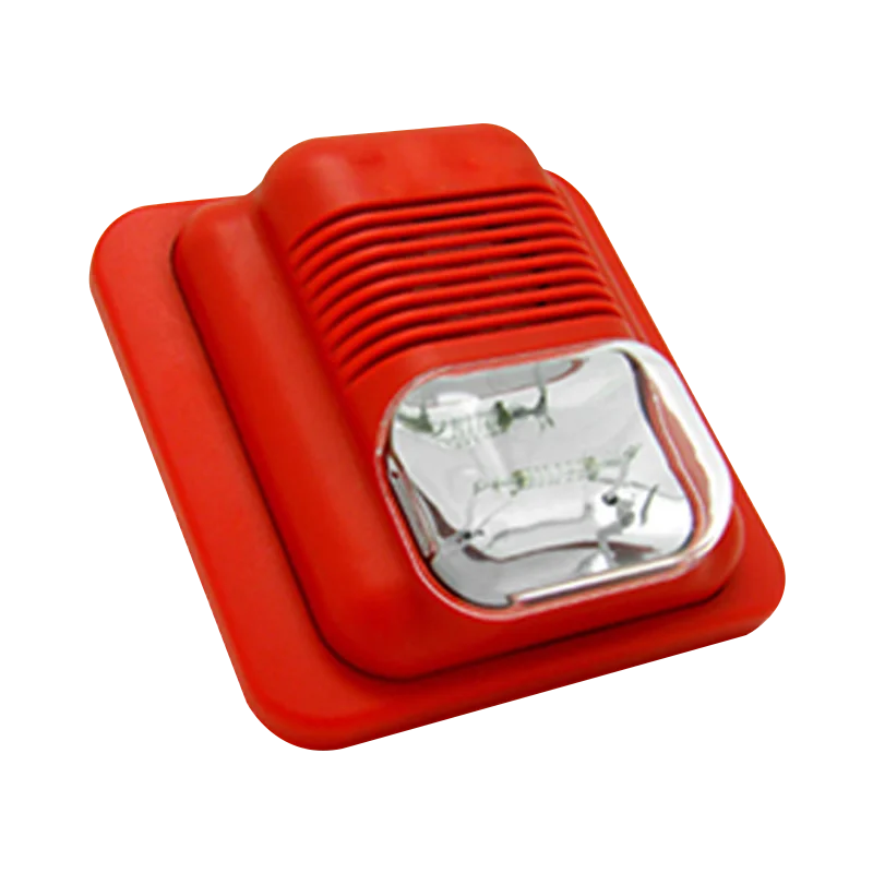 Красный цвет DC24V Номинальное напряжение 90 дБ SPL Громкая сигнализация Проводная пожарная сигнализация Сирена/стробоскоп