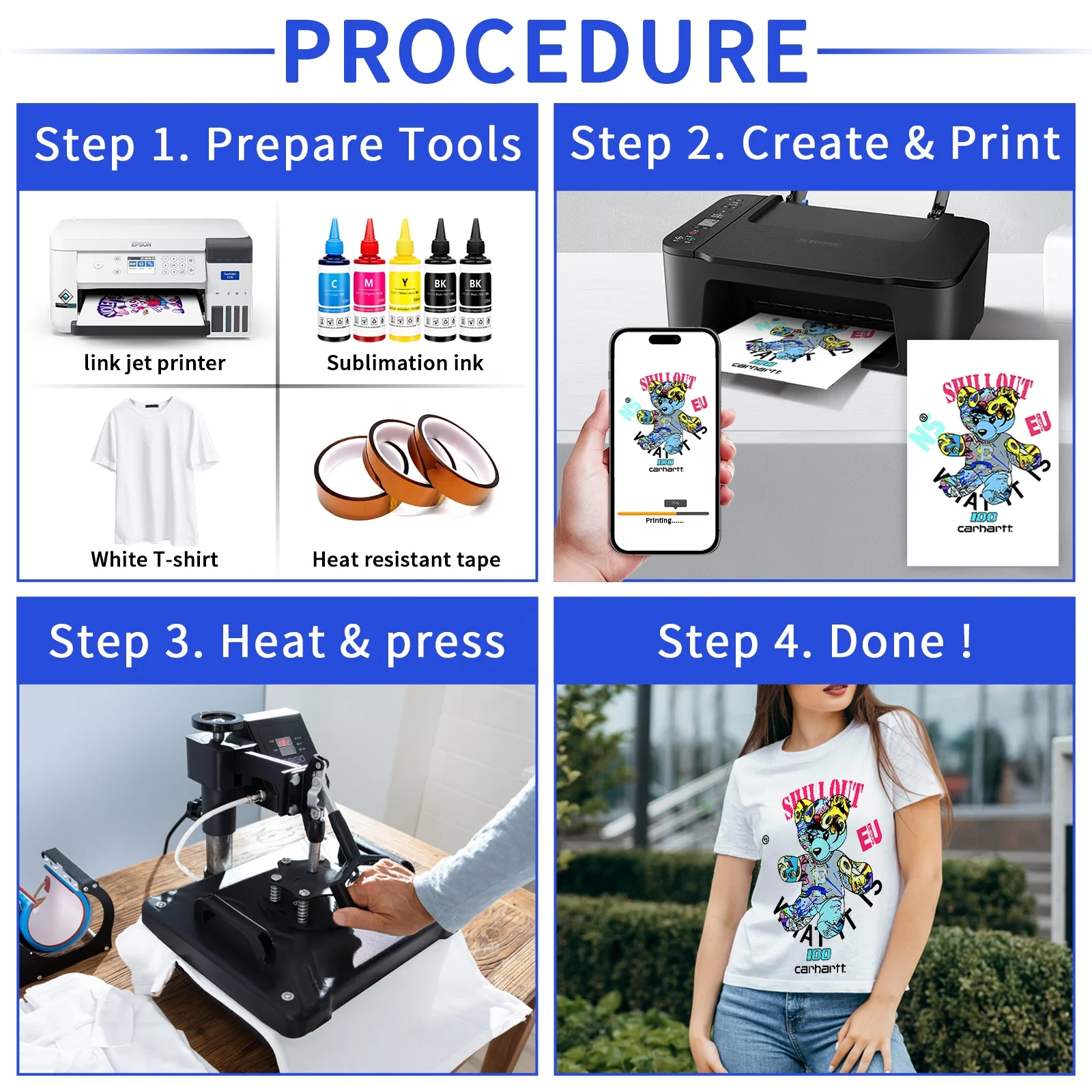 A4  or 8.5 inches x 11 inches Sublimation Paper for Tumblers Mugs & Cotton T-Shirt