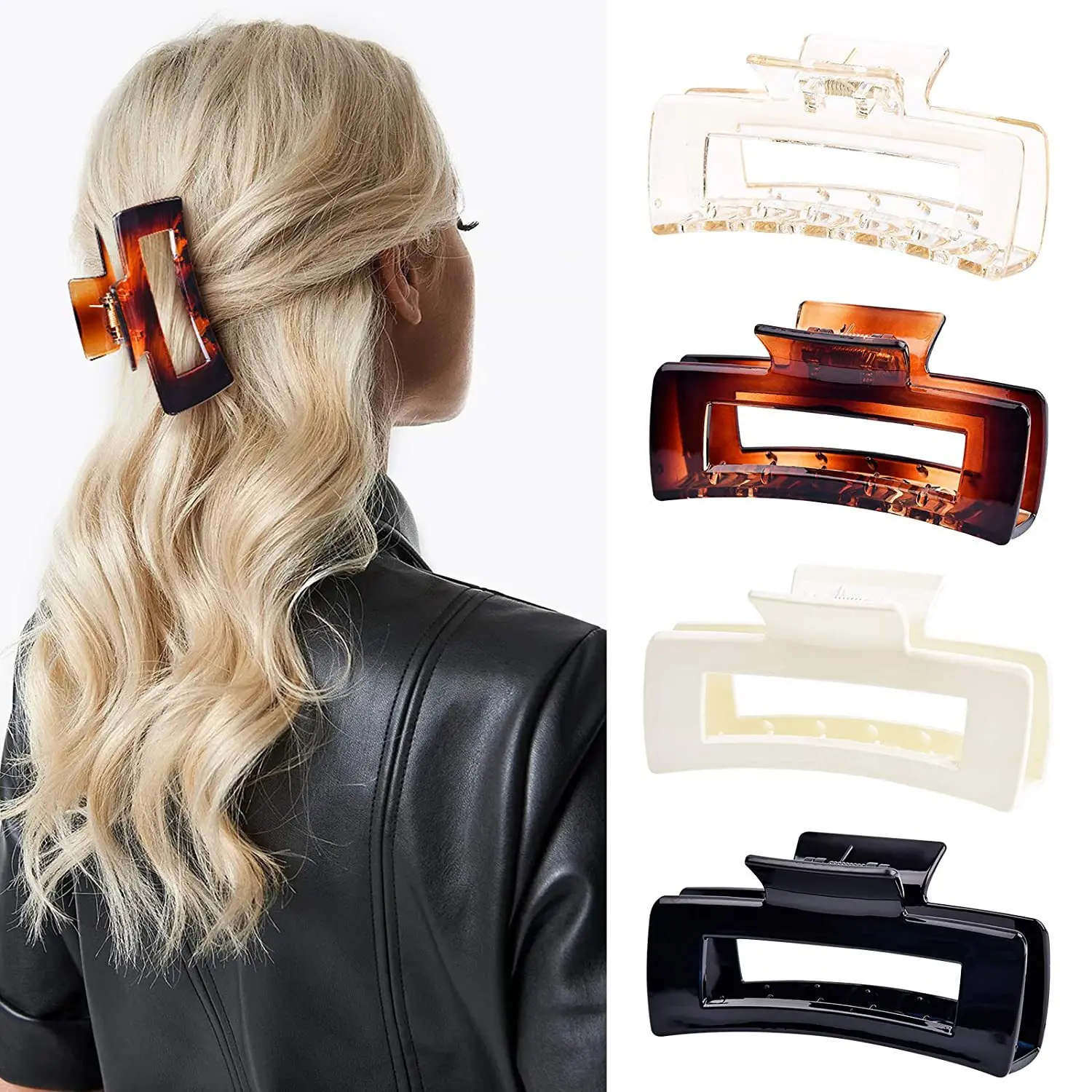Fashion Acrylic Plastic Hair Claw Large Size Hair Crab Claw Clip for Women Hair Accessories for Girls Claw Clip