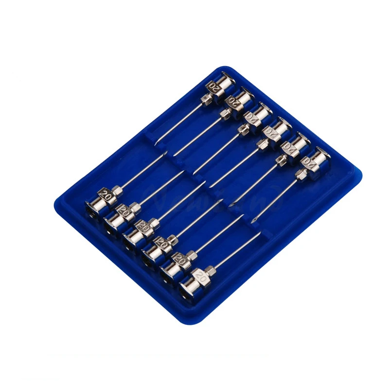 animal Luer Lock Brass Rectangle Hub High Quality  Reusable Metal Veterinary Syringe Needles