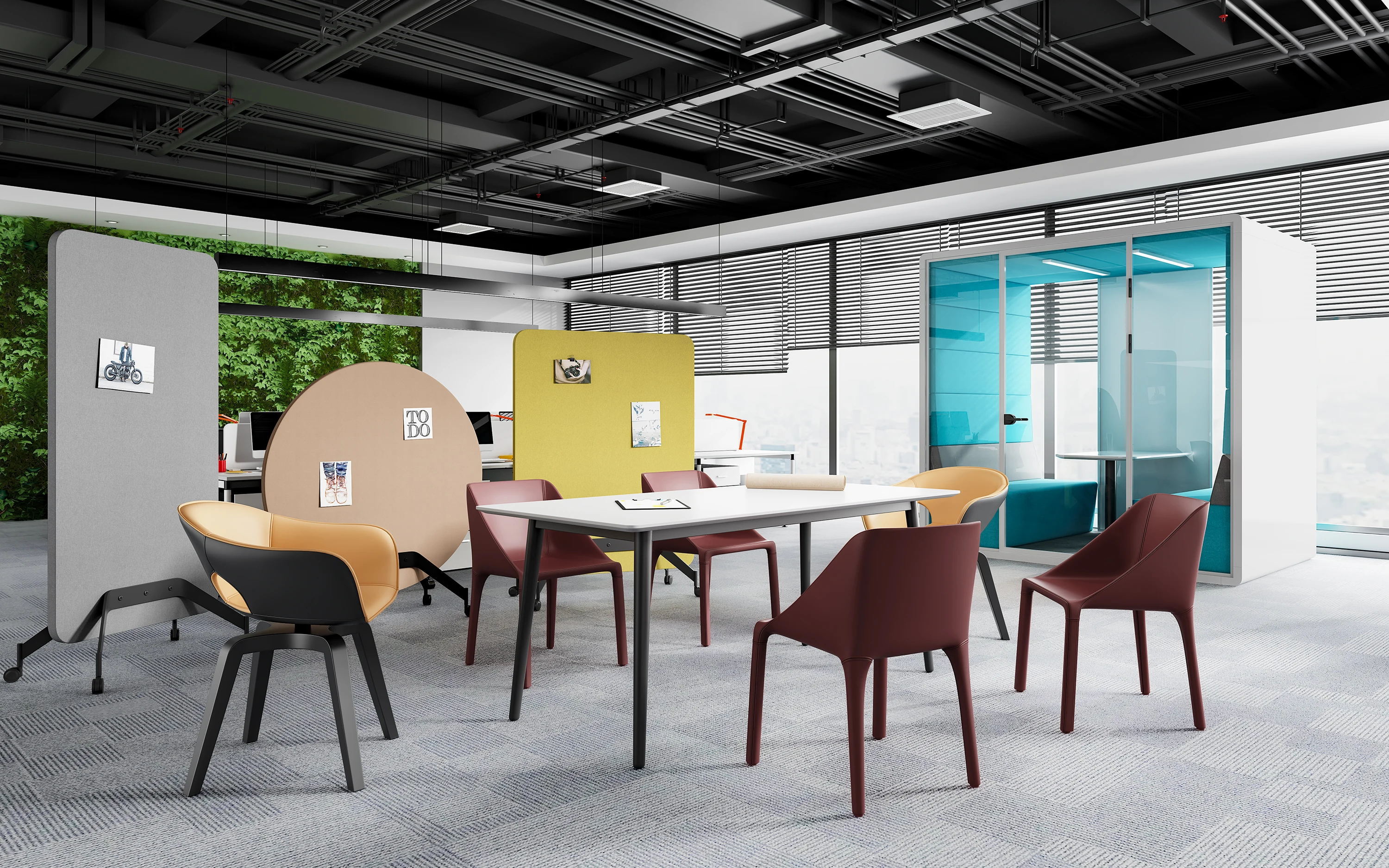 LCN Modern Office Pod Soundproof Fabric Cover Sofa for Home School Hospital Villa Use Color Options Living Room Set