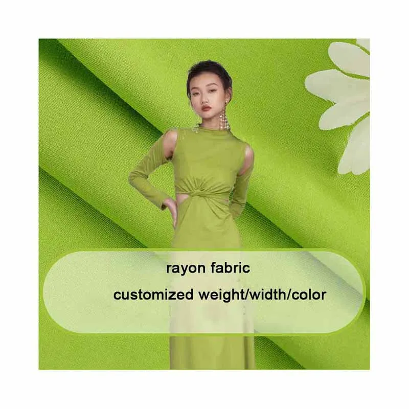 100% Rayon Viscose Fabric 125gsm Rayon Challis Poplin Plain Dyed for Shirts