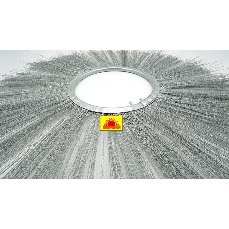Steel Wire  Material Bobcat Sweeper Wafer Brush For Snow Removal