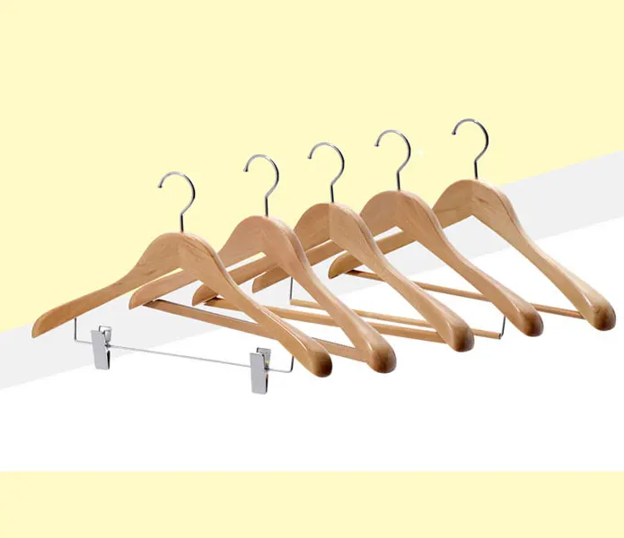 Luxury anti theft hotel room clothes suit metal wood hanger