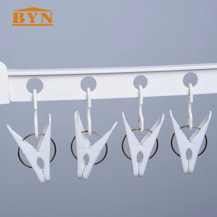 China factory BAOYOUNI wholesale Foldable 24 Pegs Portable Indoor Outdoor Airer Dryer  Foldable Sock Hangers with Clips hooks
