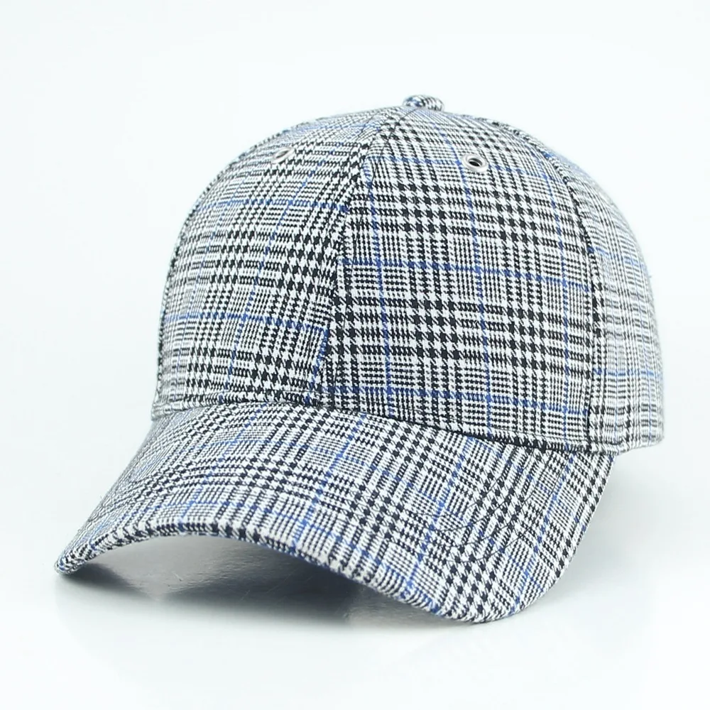Factory Customized Striped Cloth Baseball Cap Korean Fashion Striped Hat 6 Metal Eyelet Fashion Hat