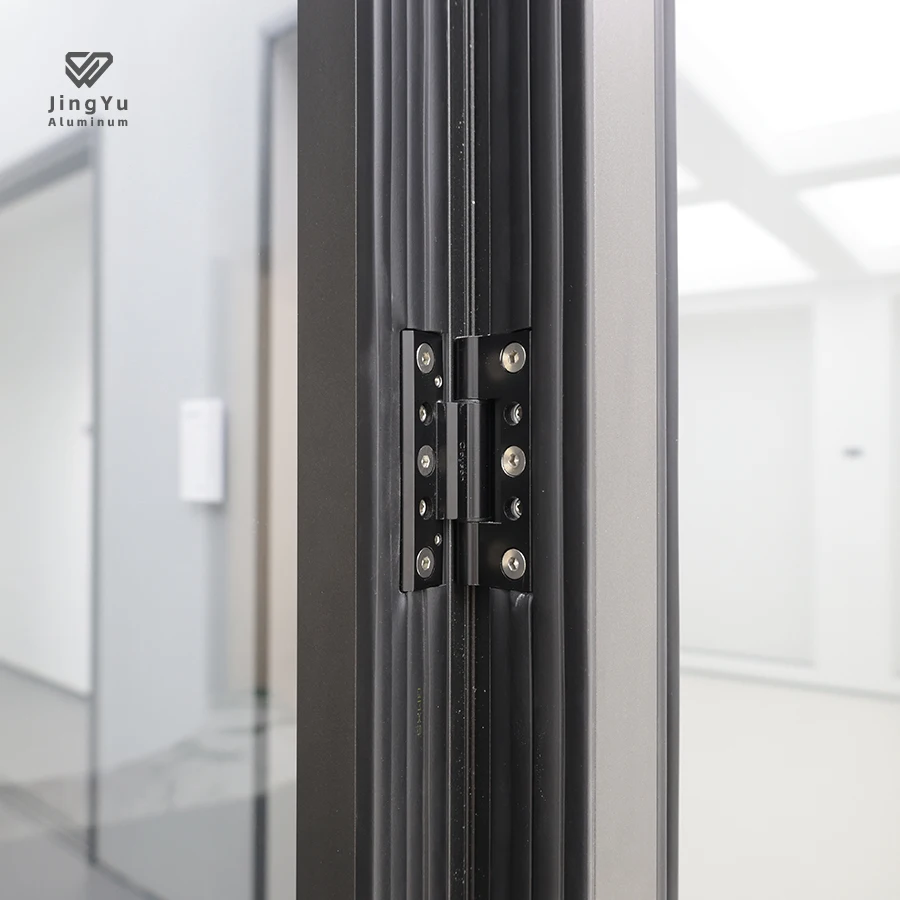 Panoramic Patio Accordion Sliding Screen Bifold Transparent Glass Doors Aluminium Bi-Fold Folding Door For Exterior Balcony