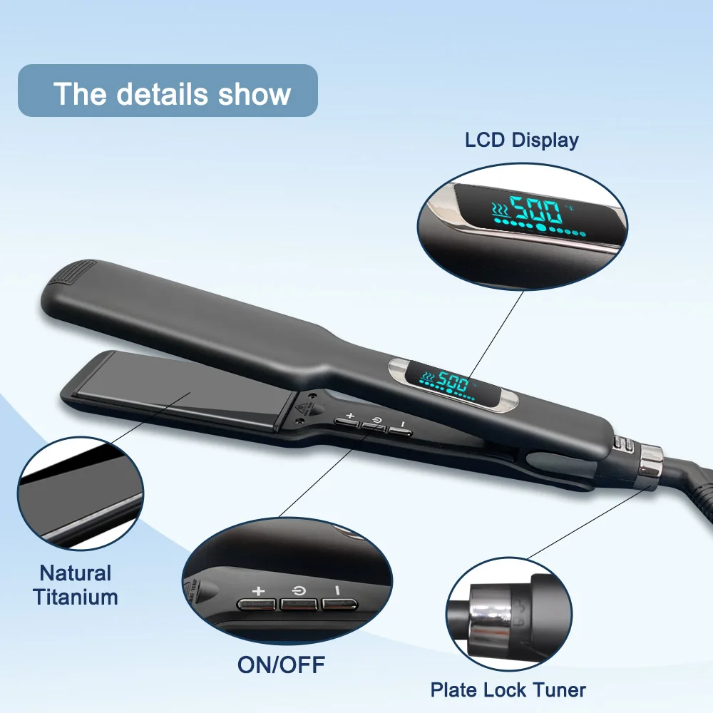 Professional Fast Heating Portable nano Titanium flat iron hair Straightener 480 degrees private label Flat irons