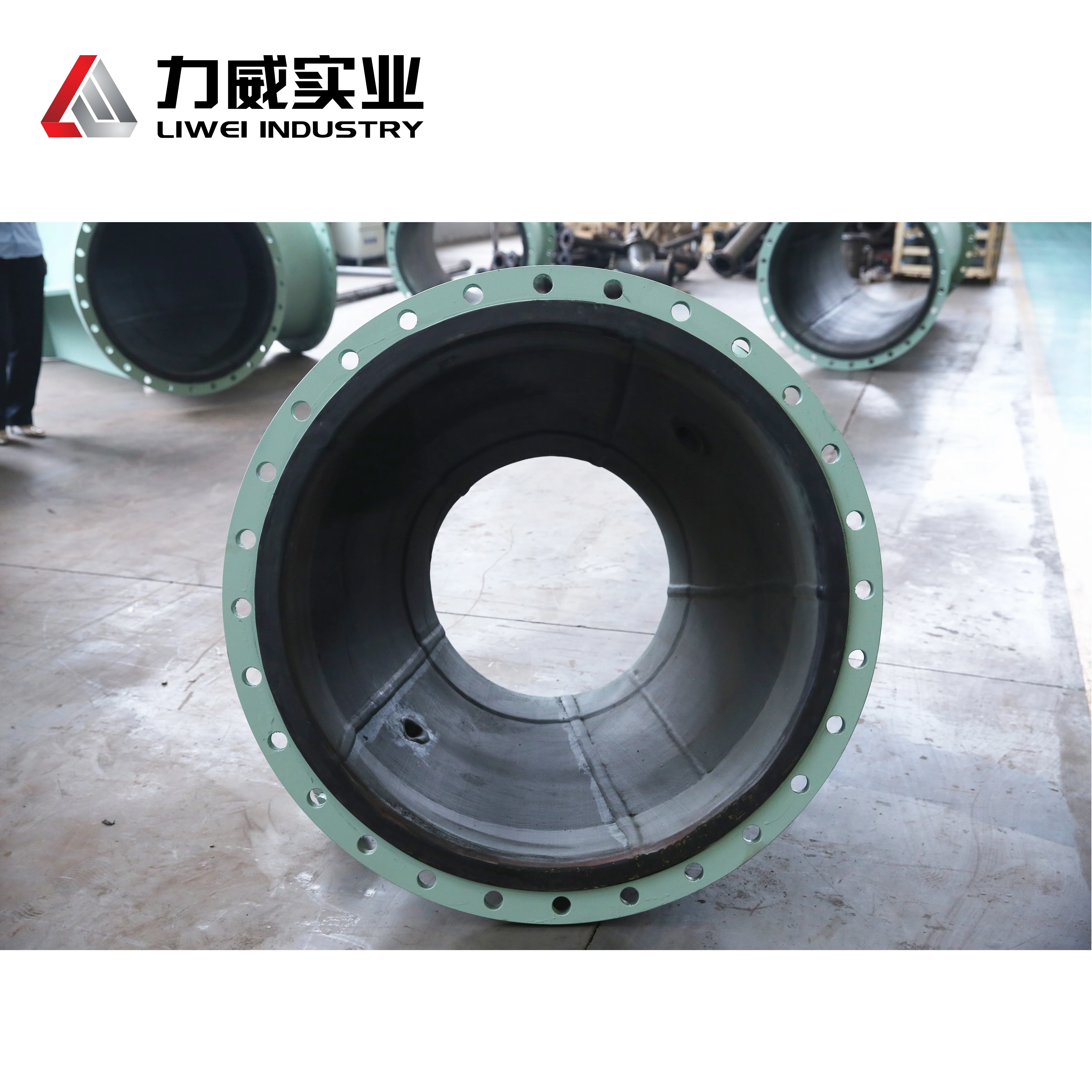 Large Diameter Neoprene Rubber Lined Steel Pipe Tailings pipeline rubber lined tailings pipeline