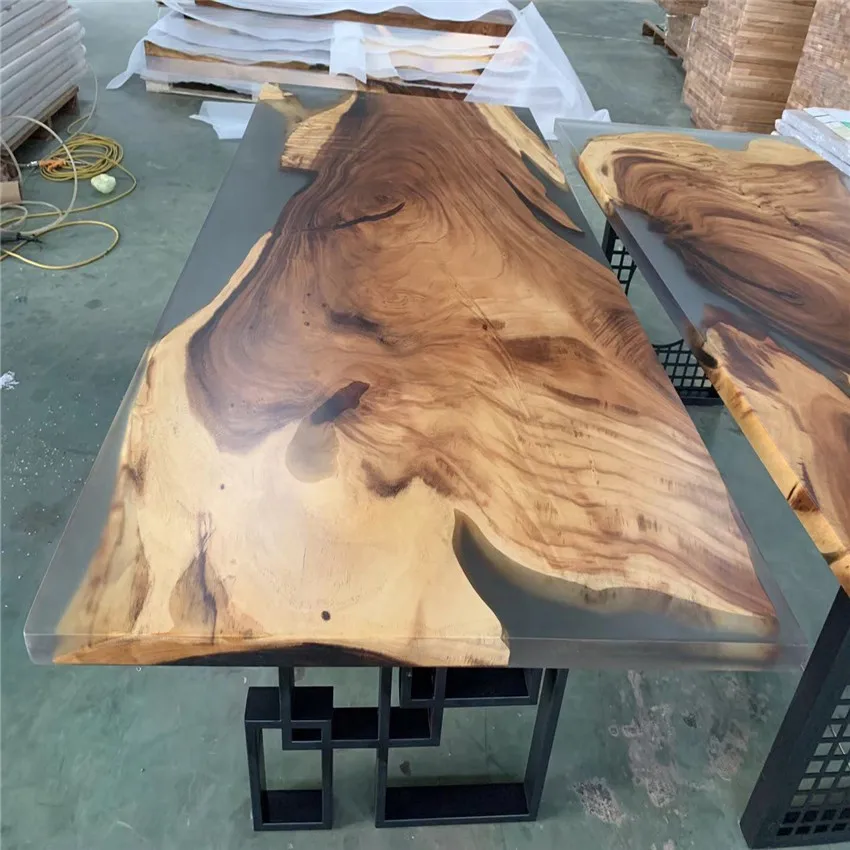 Dining Room Set Specific Use and Wood Material modern furniture solid wood resin dining table set with 8 chairs