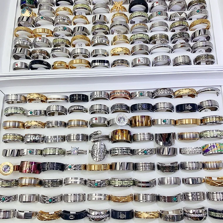 Aug jewelry mixed wholesale fashion exaggerated titanium steel ring personality wild men and women stainless steel ring