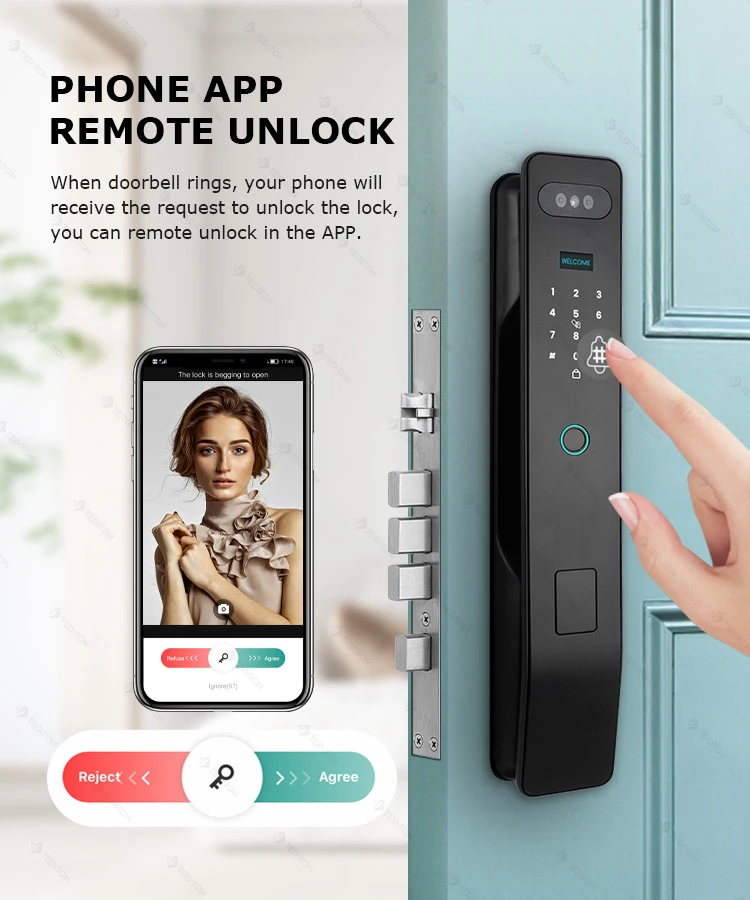 locksmith supplies cerradura inteligente tuya gate exterior main keyless wifi doorbell camera fingerprint biometric door lock