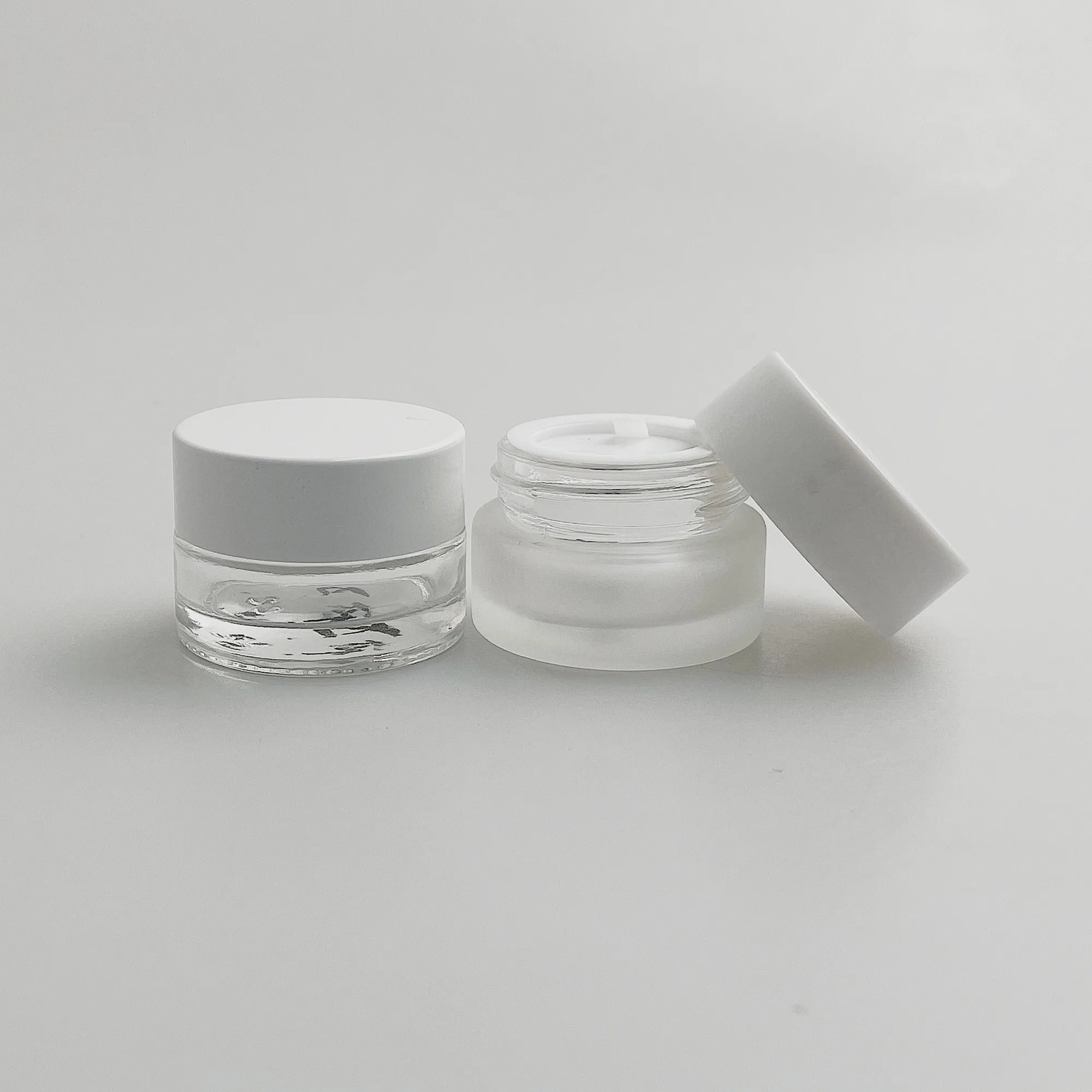 lead the industry glass cream jar 5g 15g 50g glass cream jar glass packaging cosmetic jar refill